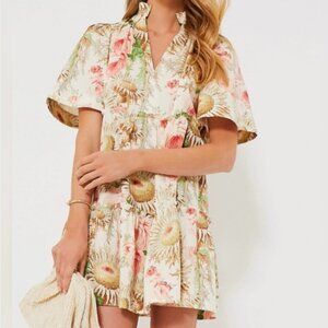 Tuckernuck Crawford Floral Flutter Sleeve Sun Faded Mini Dress Size XL
